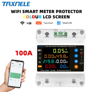 Taxnele 100A TUYA WiFi Trái Đất Thông Minh Rò Rỉ Điện Áp Bảo Vệ Rơ Le Phá Công Suất Năng Lượng kWh Đồng Hồ Đo