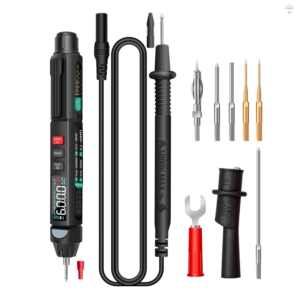 Aneng A3008 Đồng hồ vạn năng bút 6000 Đếm Đồng hồ vạn năng kỹ thuật số với màn hình LCD Đèn nền Đèn 