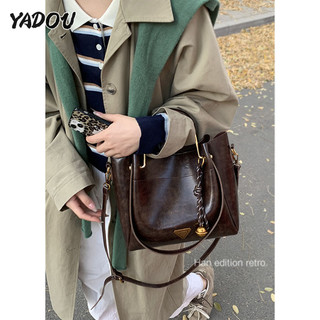  YADOU Túi tote đơn giản Retro Dung tích lớn Túi xách thời trang phong cách Hàn Quốc 