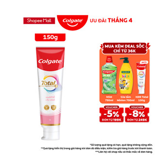 [MỚI] Kem đánh răng Colgate Total sạch sâu bảo vệ, ngăn ngừa 8 vấn đề răng miệng 150g/ tuýp