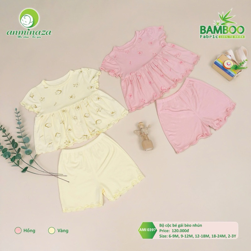 AMINAZA - BỘ CỘC TAY BABYDOLL CHẤT BAMBOO CHO BÉ