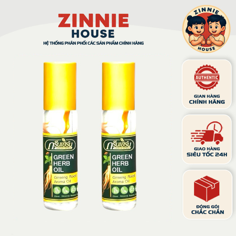 [CHÍNH HÃNG] Dầu Lăn Tinh Dầu Nhân Sâm Green Herb 8ml Thái Lan
