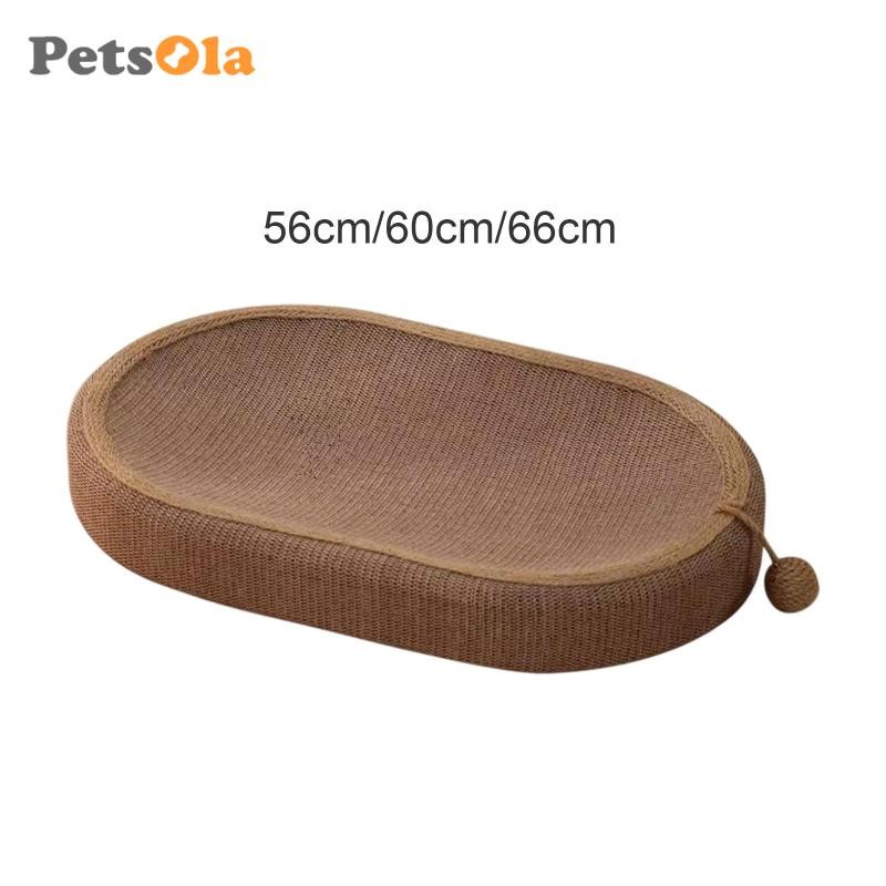 PETSOLA Cat Scratcher Lounge Bed Scratch Pad Bát chống mài mòn Hình bầu dục Scratching Mat