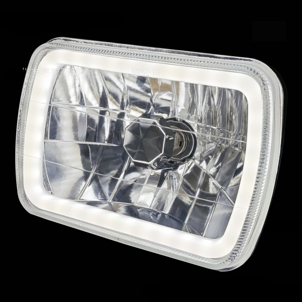 Bóng đèn vuông H4 kèm đèn LED trắng mắt thiên thần, 5x7 inch, 6x7
