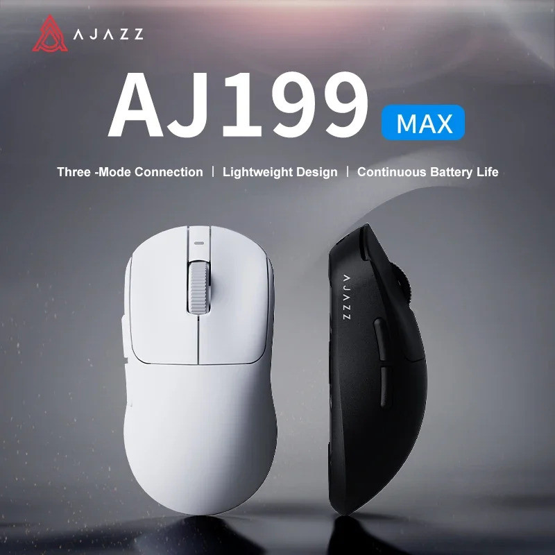Mới AJAZZ AJ199 MAX Nhẹ 51g Chuột Chơi Game Không Dây Bluetooth Ba Chế Độ Có Dây USB 26000DPI Cho Má