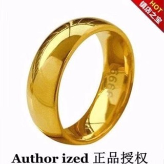 Cát Vàng Nhẫn Thép Con Dấu 6666 Titan Thép Nhẫn Nam Nữ Phong Cách Yizi Nhẫn Cưới Thời Gian Dài Không Phai Màu