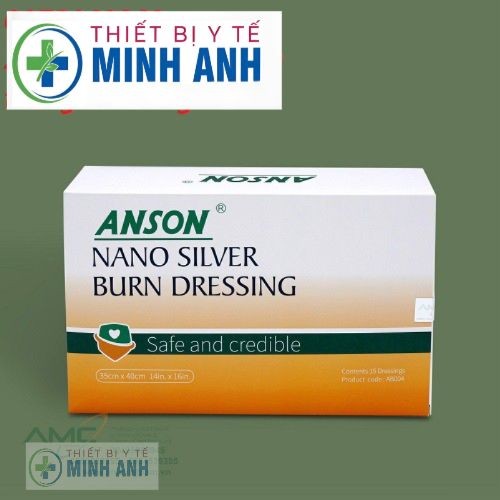 (35x40cm Gạc vết thương bỏng nano bạc Anson 35x40cm)Anson nano silver burn dressing 35cm x 40cm