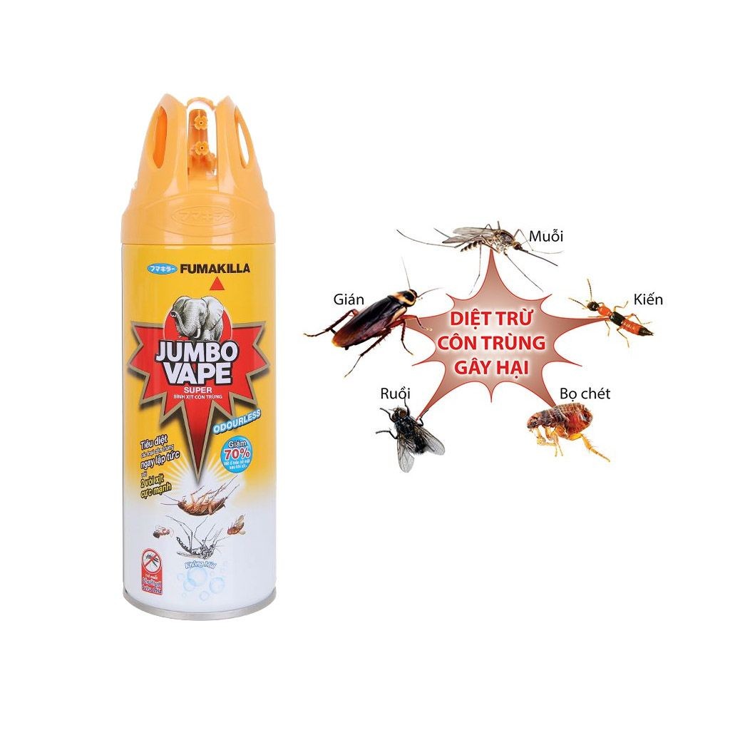 Bình xịt côn trùng Jumbo Vape không mùi chai 300ml