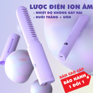  Lược Điện ION Âm TRENDY Cao Cấp 3 Mức Nhiệt Tạo Kiểu Chuyên Nghiệp 3 Trong 1 Kiêm Máy Uốn Duỗi Ép Tóc 