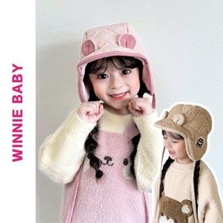 Mũ Trùm Đầu Cho Bé, Mũ Mùa Đông Cho Bé, Mũ Trùm Tai Lót Lông Giữ Ấm, Dày Dặn Phong Cách Hàn Quốc Chống Gió, Chống Lạnh