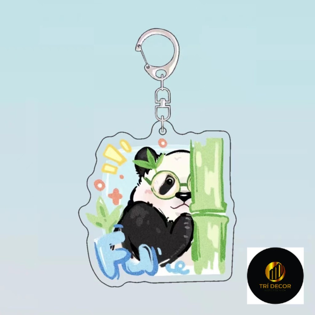 Móc Khoá, Mô Hình Standee Cute Panda Fubao Trang Trí Bàn Học
