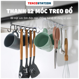 Móc Treo Dụng Cụ, Vật Dụng, Phụ Kiện Nhà Bếp, Phòng Tắm, Phòng Ngủ - Thanh 12 Gắn Kệ Tủ Kim Loại