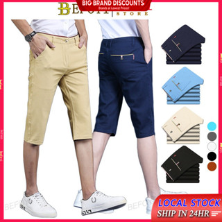 Quần Nam Trang Trọng Quần Crop 3 / 4 Công Sở Cotton kaki Quần Short Mỏng Thường Ngày Ngắn Chinos Thời Trang Người Văn Phòng Quần Áo Thẳng Plus Kích Thước