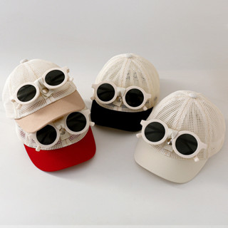 Mũ bóng chày mỏng rỗng cho bé có kính râm mát mẻ cho bé trai bé gái Bóng chày mùa hè Tấm che nắng vịt Mũ lưỡi