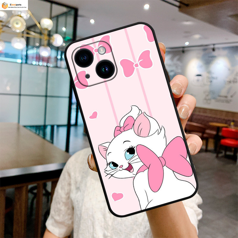 Ebest-Happy Cat TPU Mềm Thẳng Bảo Vệ Toàn Diện Ốp Lưng Điện Thoại iPhone 16 / 15 / 14 / 13 / 12 / 11