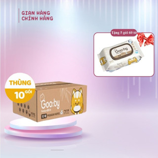 [Mua 10 gói 100 tờ tặng 3 gói 100 tờ] Combo 1 thùng Khăn ướt Gooby Premium đa năng, mềm, mịn,không cồn, không parabens
