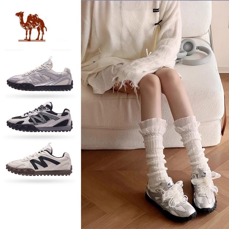 CAMEL CROWN  Đế Mỏng Giày Nữ Giày Thể Thao Cổ Điển Bạc