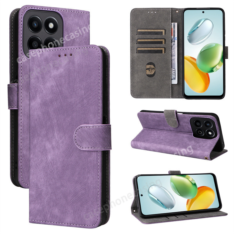 Vỏ Honor X7C Cho Honor X7C X7 C HonoX7C 2024 Vỏ Điện Thoại Khe Cắm Thẻ Ví Đứng Chống Sốc Cản Mềm TPU
