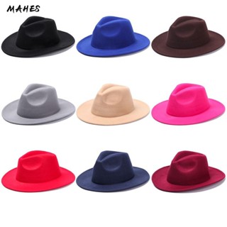 MAHES Mũ cao bồi Panama vành rộng phong cách vintage thời trang cho nam nữ