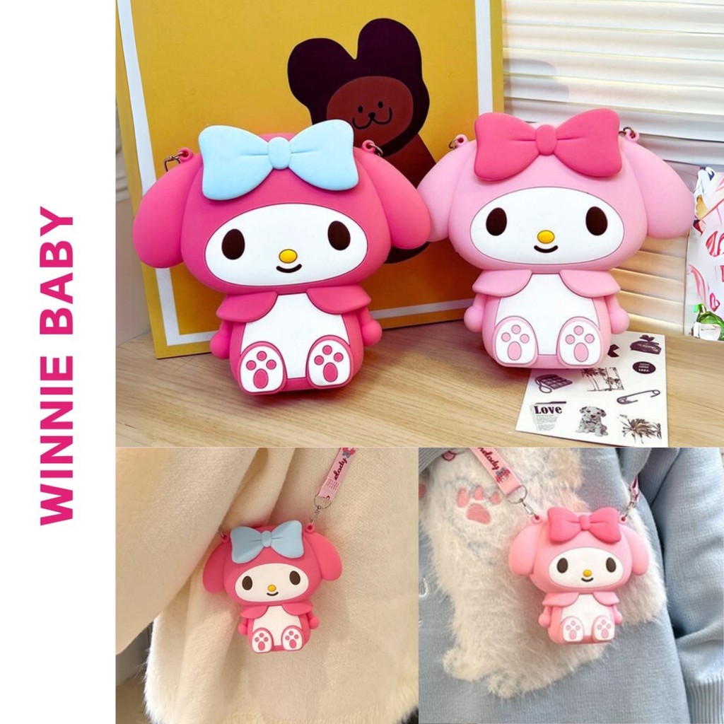 Túi Đeo Chéo Silicon Thời Trang Nhân Vật MELODY Cho Bé, Ví Hoạt Hình Đáng Yêu Làm Quà Tặng Giáng Sin