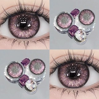 Set 2 Kính Áp Tròng Màu Đen contact lenses 0 ~ -8.00 black len 14.2mm lens cận lens nâu bean black 996