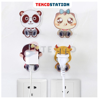 Móc Dán Tường Hình Thú Kẹp Giữ Dây Điện, Phích Cắm Điện/ Kê Đỡ Sạc Điện Thoại - Móc Treo Đồ Đa Năng