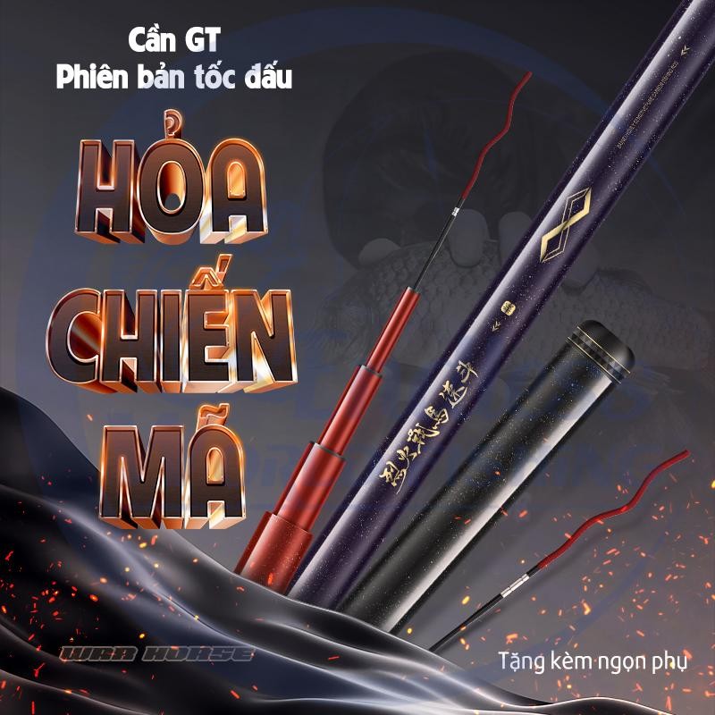 Cần Câu Cá GT Hỏa Chiến Mã Tốc Đấu - Tặng kèm ngọn phụ - Chính hãng