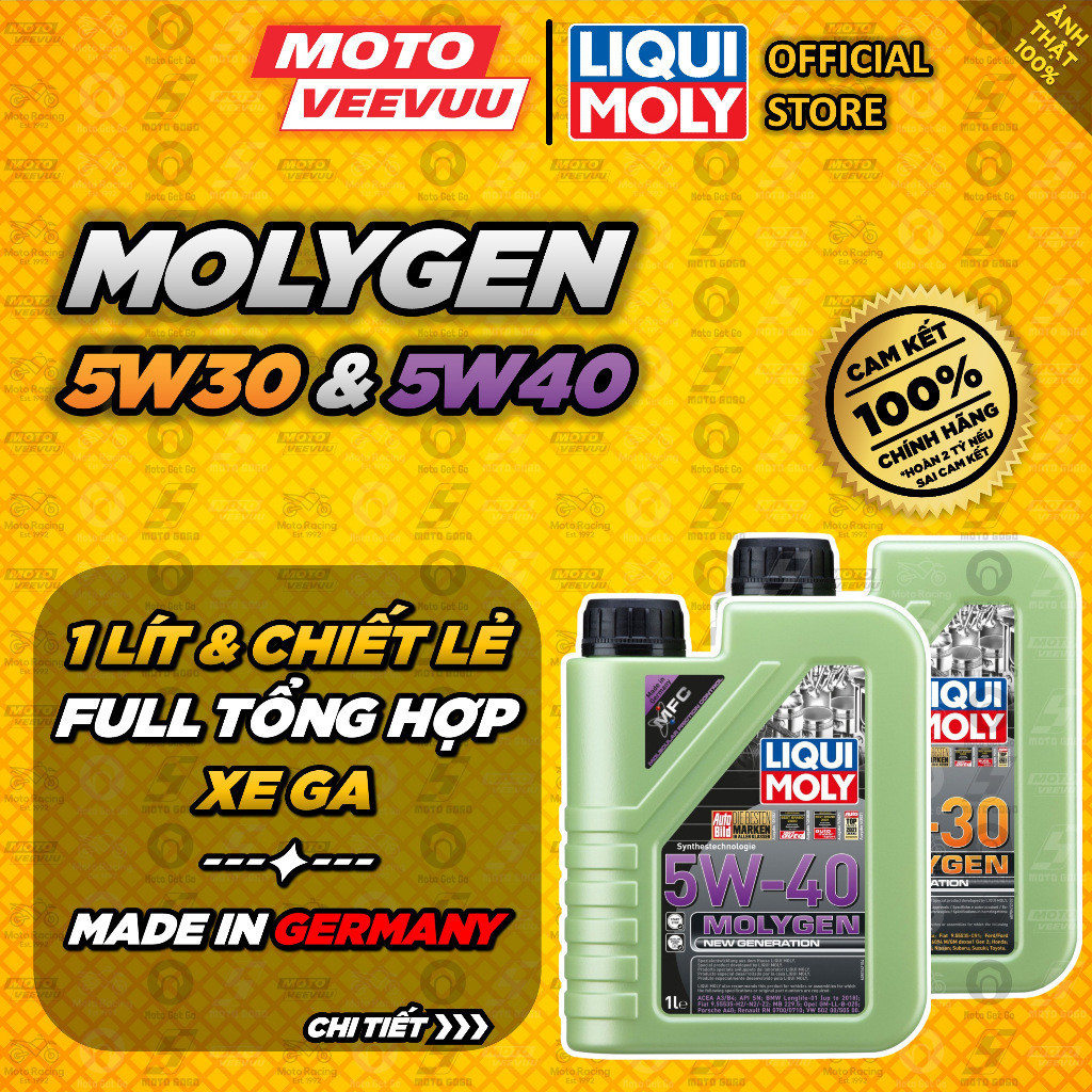 [MTVV] Dầu nhớt xe tay ga LIQUI MOLY MOLYGEN SCOOTER 5W30 5W40 1 Lít 800ML<END>