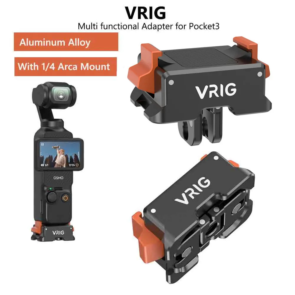 VRIG Túi Nhôm 3 Từ Tính Phát Hành Nhanh Adapter w 1 / 4 "Arca / Gopro / AC Mount cho DJI Osmo Pocket