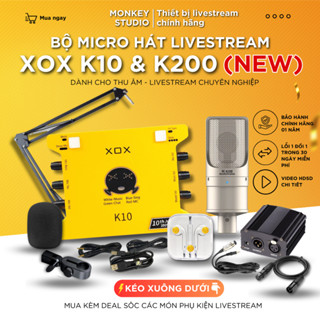 Mic Livestream, Micro thu âm Sound Card XOX K10 2020 & Mic TAKSTAR K200 Hát Karaoke, Monkey Studio