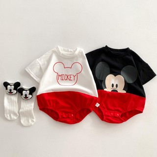 Bộ body ngắn tay bodysuit Babyshop88vn cho bé trai bé gái H2425-1 mẫu chip Micky