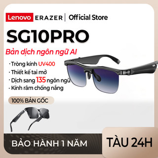  Lenovo ERAZER SG10PRO Tai Nghe Phiên Dịch AI Dịch ngôn ngữ AI Đa chức năng Đen Kính râm thông minh Tai nghe Bluetooth 5.4 Chống tia cực tím Chống bức xạ Kính HIFI Kính thông minh Cuộc gọi HD Tai nghe Bluetooth không dây Kính râm Kính râm thông minh 