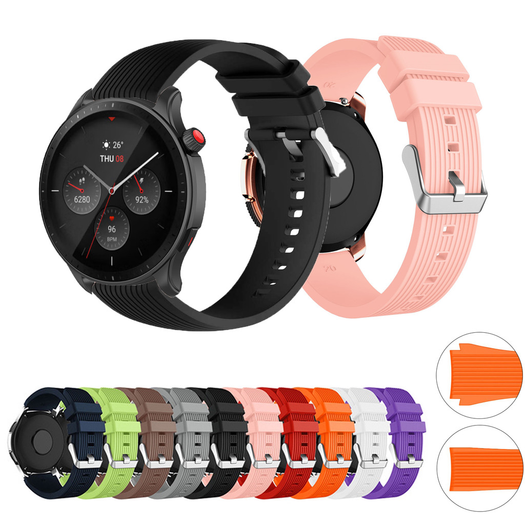 Dây đeo silicon 20mm 22mm cho Huami Amazfit GTR Mini GTR3 GTR4 Pro 42mm 47mm Bip5 GTR2 GTR GTR2E GTR