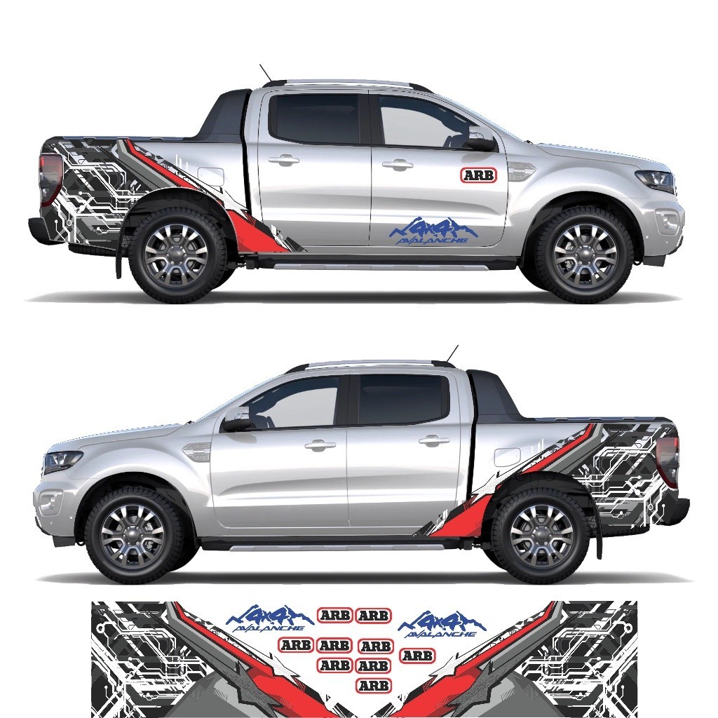 Decal dán xe ô tô, xe bán tải 4x4, truck, wrap, wildtrack các dòng xe Ford Ranger, Mazda BT-50, isuz