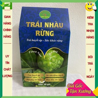 Trái nhàu rừng (hộp 40 gói), trà túi lọc trái nhàu, quả nhàu khô, hạ mỡ máu, ổn định huyết áp