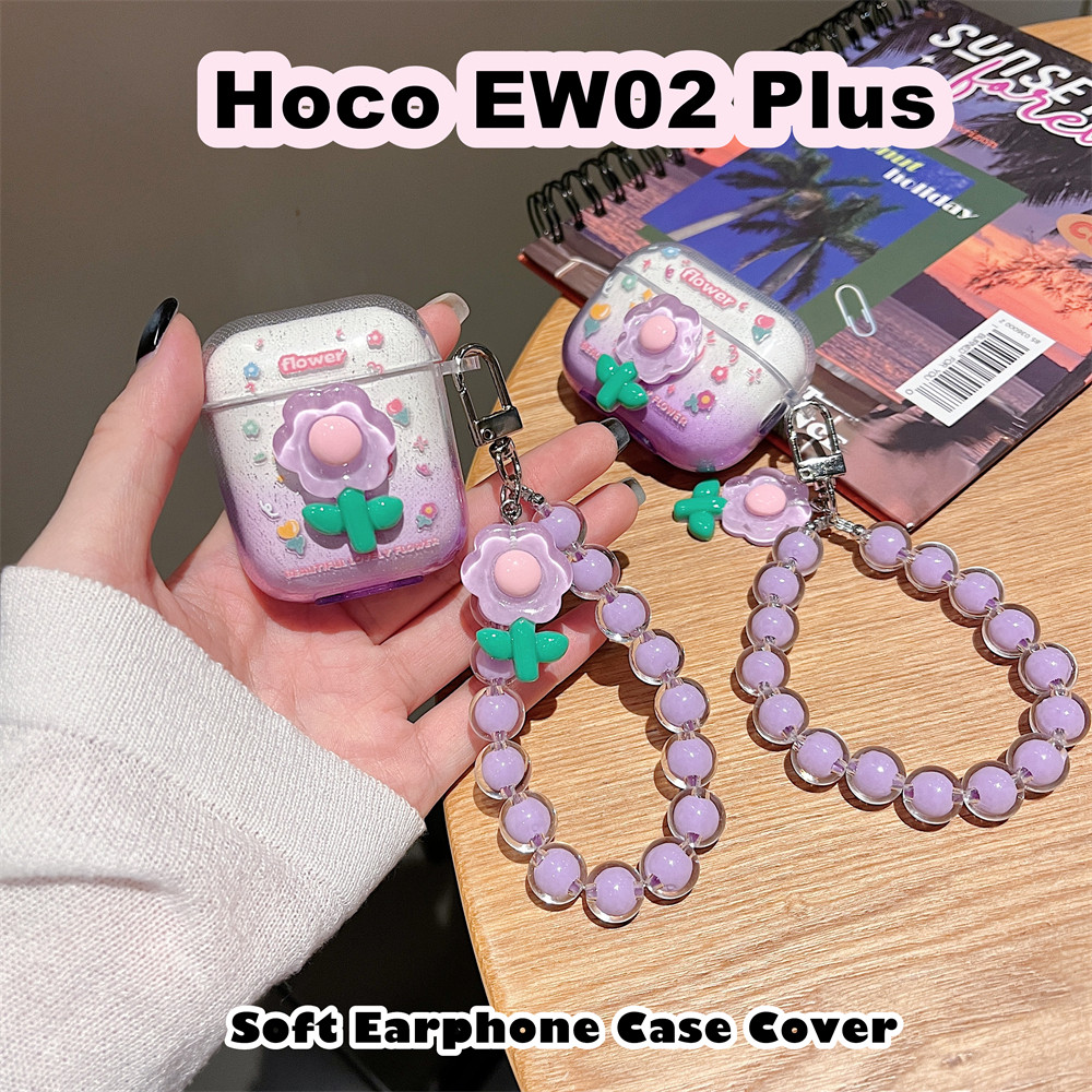 [Giao hàng nhanh] Dành cho vỏ Hoco EW02 Plus Vỏ tai nghe silicon mềm hình hoa thời trang DIY