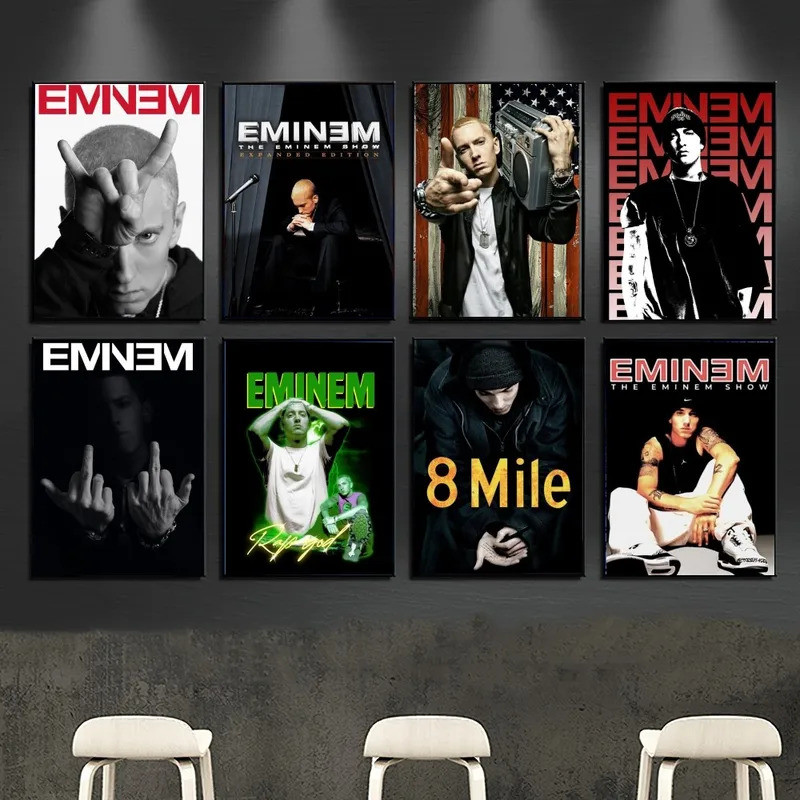 Eminem 8 Dặm Hip Hop Rapper Ca Sĩ Poster Poster Câu Lạc Bộ Kraft Thanh Giấy Vintage Poster Treo Tườn