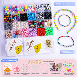  Bộ dụng cụ làm vòng tay DIY Smile đầy màu sắc Bộ vòng tay Hạt thư Bộ vật liệu thủ công Quà tặng sinh nhật dự tiệc 