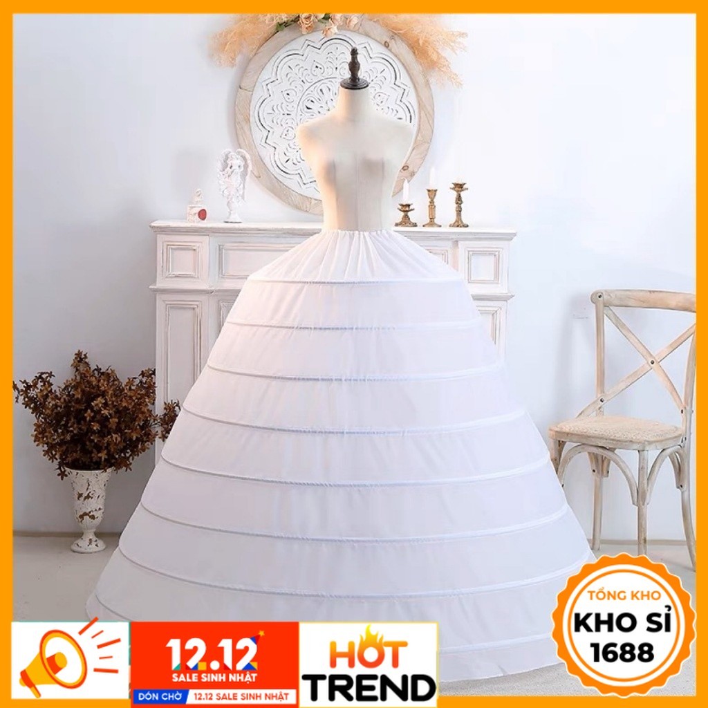 Tùng phồng xoè váy cưới 8 tầng, tùng váy cưới cô dâu, phụ kiện váy cưới E1482