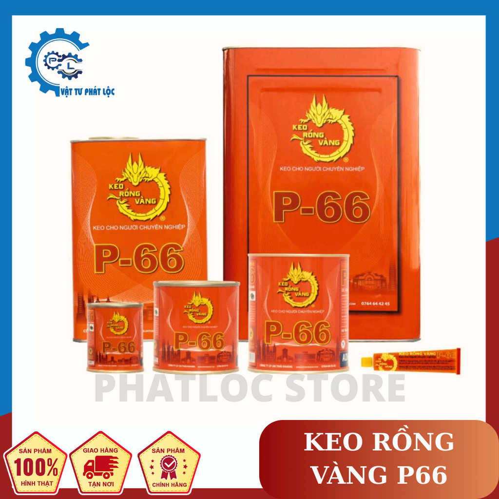 Keo rồng vàng P66 600G - 3KG, keo dán giày, keo dán đa năng