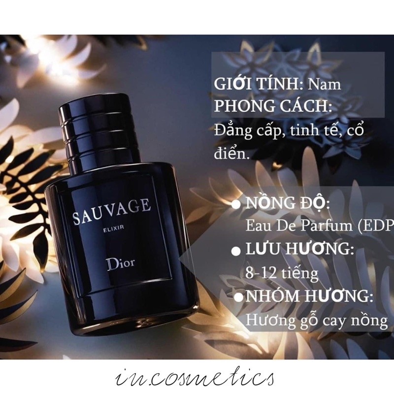 Nước hoa nam Dio Sauvage Elixir EDP 60ml hương gỗ nam tính mạnh mẽ cuốn hút ut.cosmetics