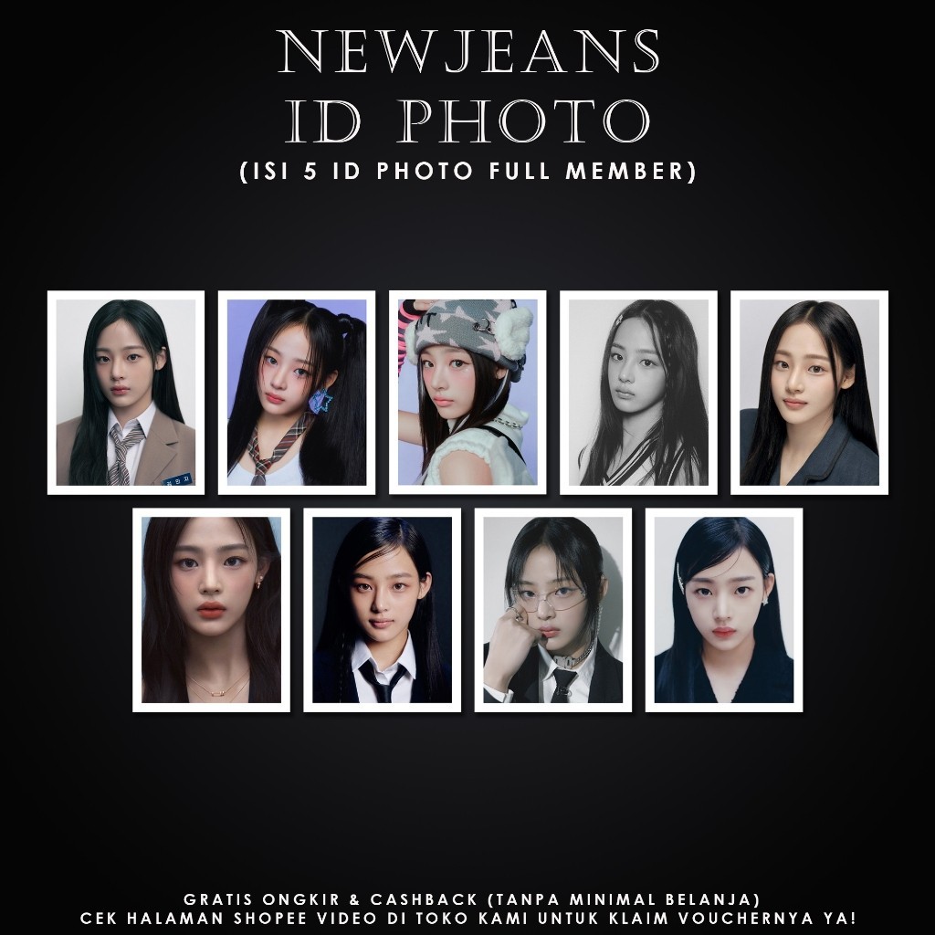 [ SET 05 PHOTO ID ] Ảnh Thẻ Thành Viên Nhóm NEWJEANS - ID PHOTO NEWJEANS - Sticker Dán - Có Cán Màng
