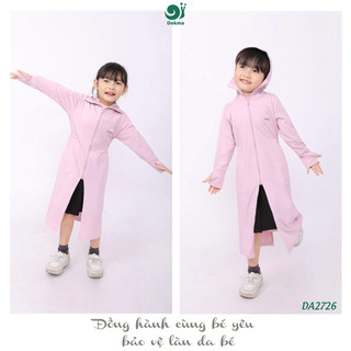 Dokma (7Y - 10Y) - Áo nắng dáng dài vài coton thông hơi mềm mát chống tia UV50+ cho bé trai, bé gái từ 7 đến 10 tuổi