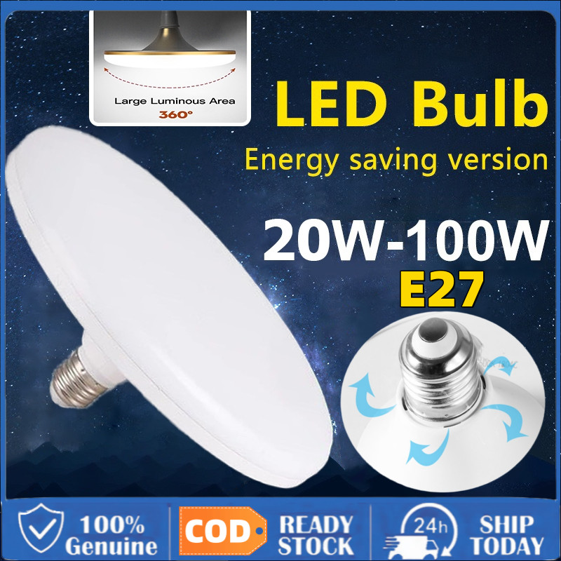 [Giao hàng VN] Bóng Đèn LED  UFO E27 220V Đèn pha Lampada 30W 40W 50W 60W 100W Đèn trần LED siêu sáng