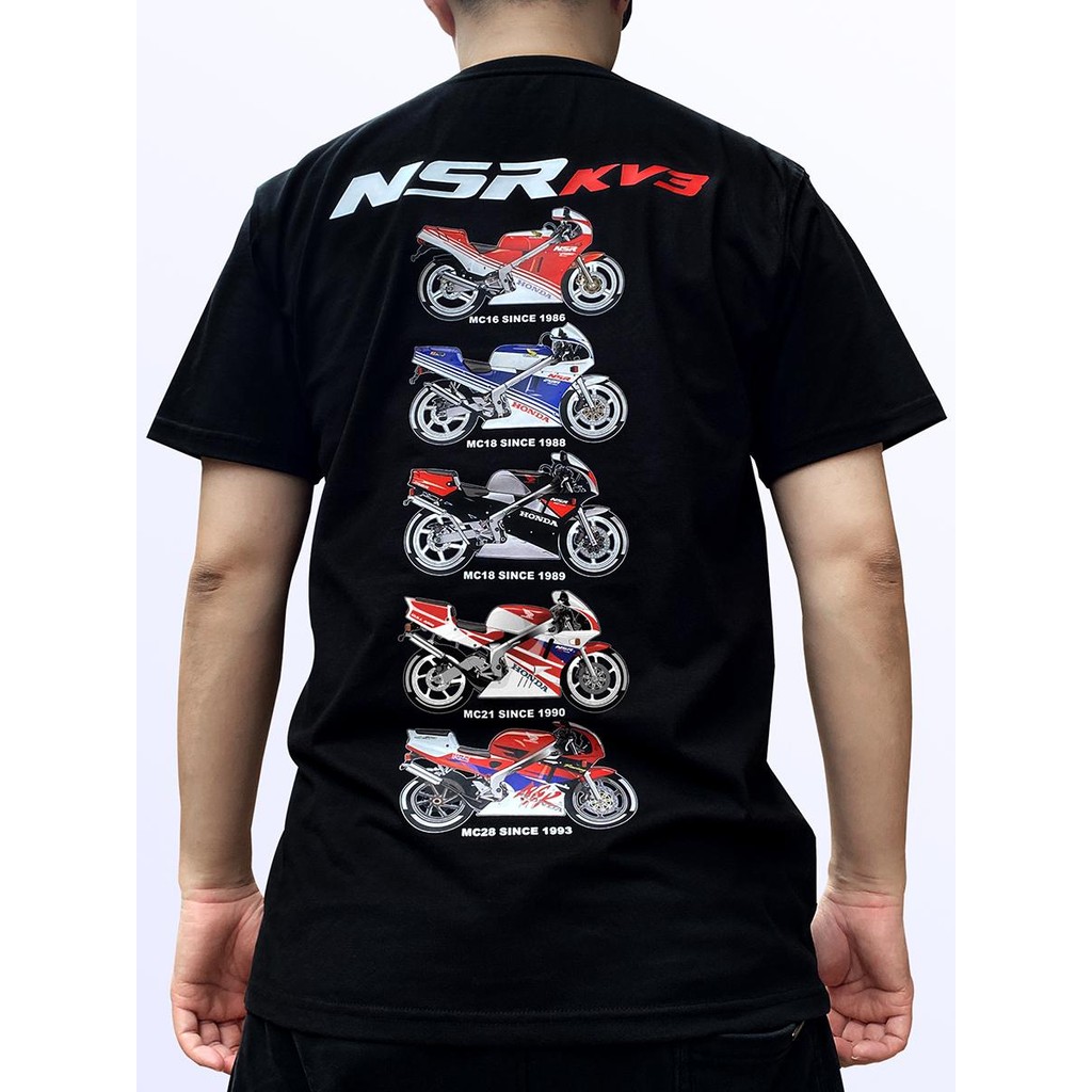 Honda NSR250R-KV3 Hai Dash Cảm Xúc Xe Máy Suy Nghĩ 100% cotton Người Cổ Tròn Áo Thun Tay Ngắn MC16-2
