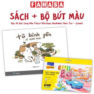 Combo Sách Tô Bình Yên Vẽ Hạnh Phúc + Hộp 20 Bút Lông Màu Pastel Rửa Được Washable Fiber Pen - Colokit SWM-C008