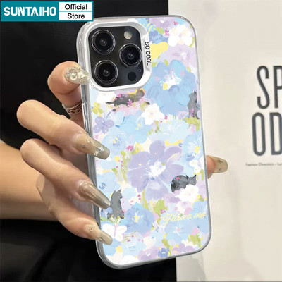 Suntaiho Thẩm Mỹ Vỏ Điện Thoại Họa Tiết Hoa Quyến Rũ Cho iPhone 11 12 13 14 15 16 Pro Max IP TPU Silicone IDM Cứng Cao Cấp Chống Sốc Ốp Lưng