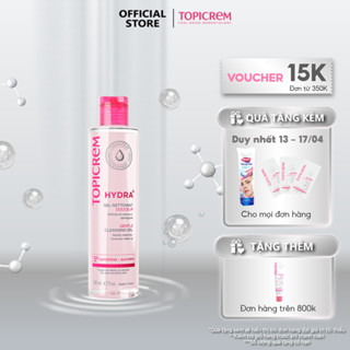 Gel rửa mặt không chứa xà phòng dành cho da khô và nhạy cảm TOPICREM HYDRA+ GENTLE CLEANSING GEL 200ML