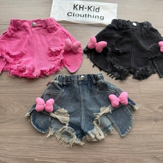  Q23M2- tomnaukid  Quần Short bò gắn nơ cho bé  gái size từ 10-34Kg 