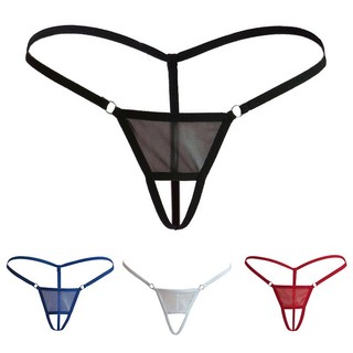 BLURVER~Men Underwear Plain Casual G string Jock strap Knickers See through Stretch